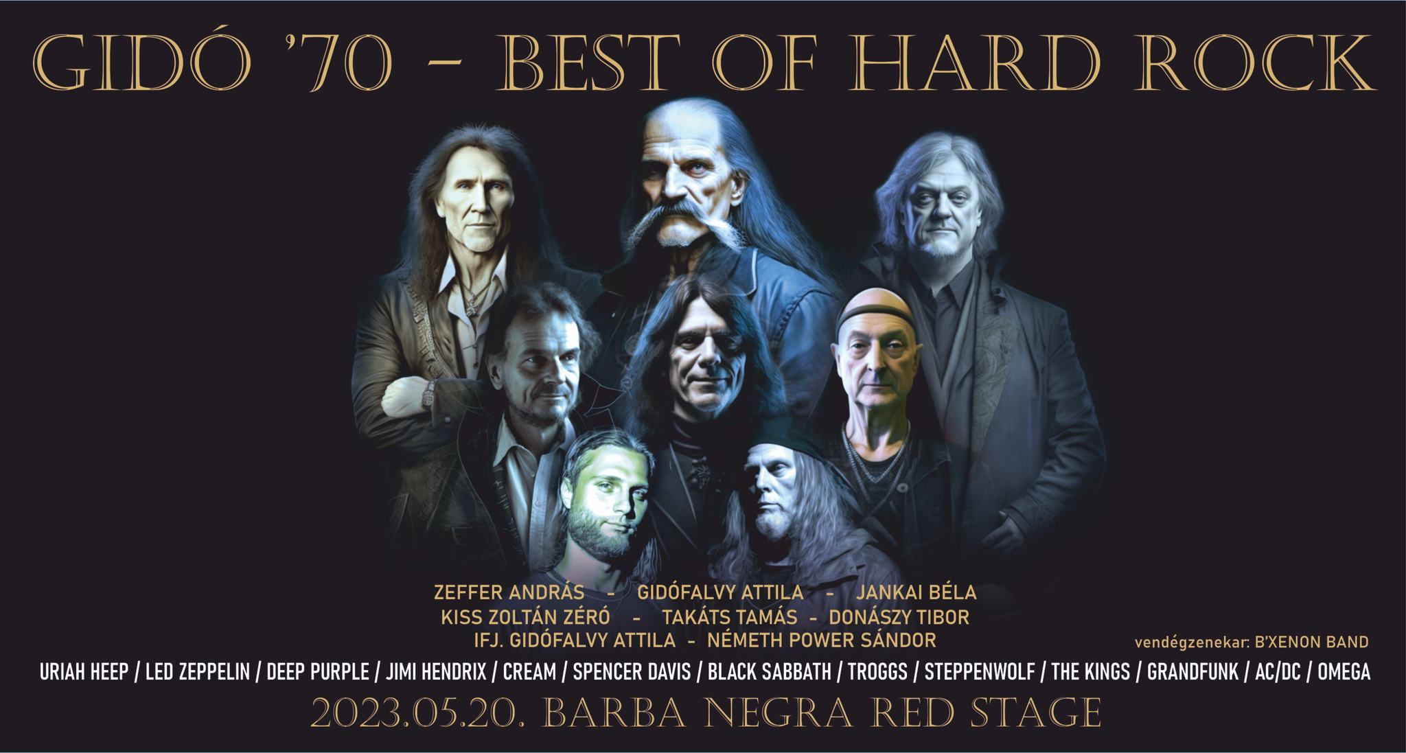 Gidó ‘70 - Időutazás a rockzene klasszikusaival! Best of Hard Rock koncert május 20-án a Barba Negrában! 